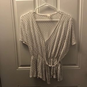 White peplum wrap top